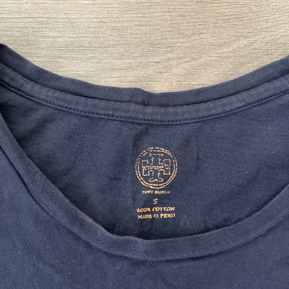 Tory Burch Womens S T Shirt Dark Blue Ambitious Short Sleeve